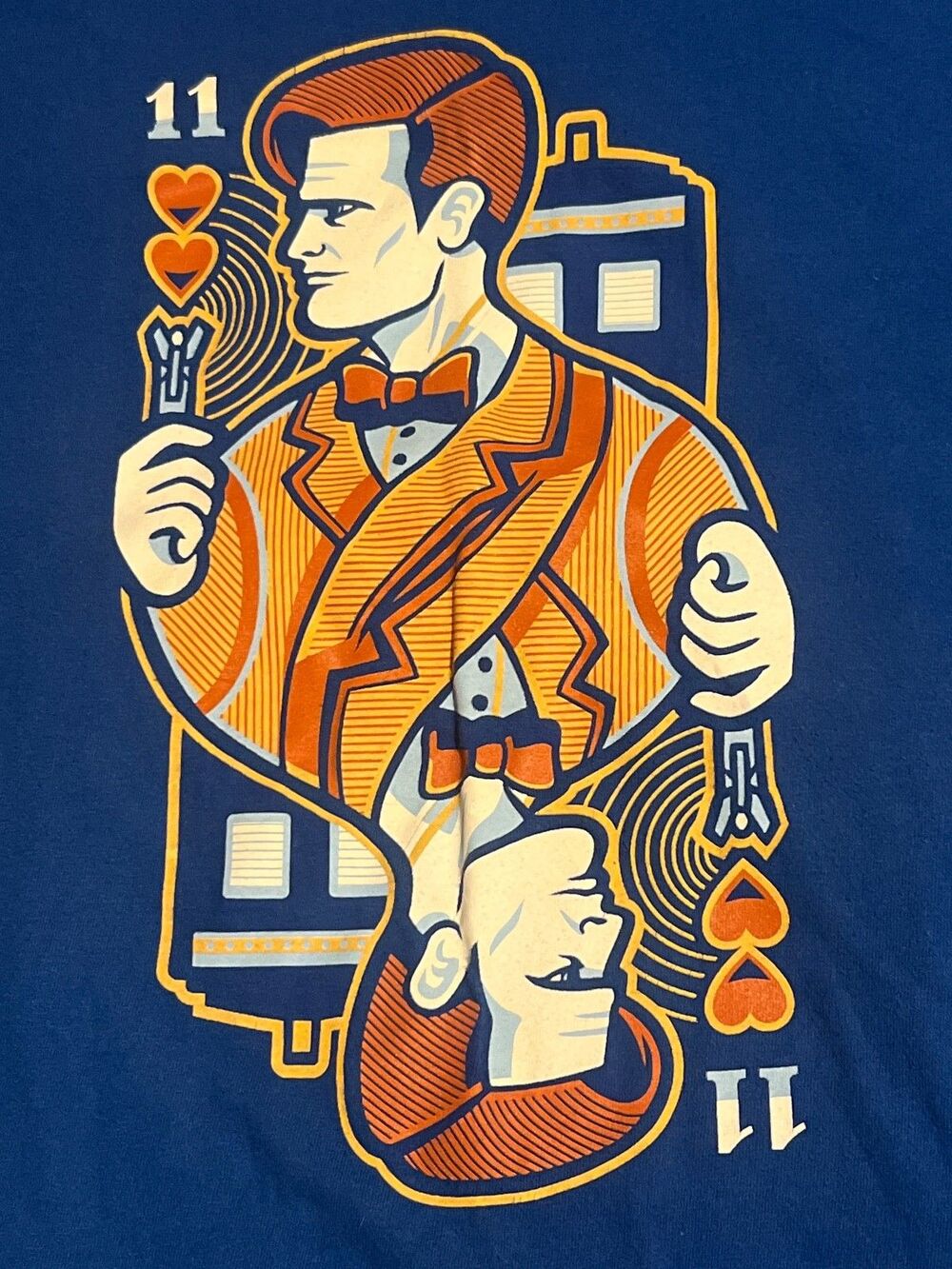Doctor Who 11th of Hearts Cards Matt Smith Satire Parody Teefury Men Shirt 2XL